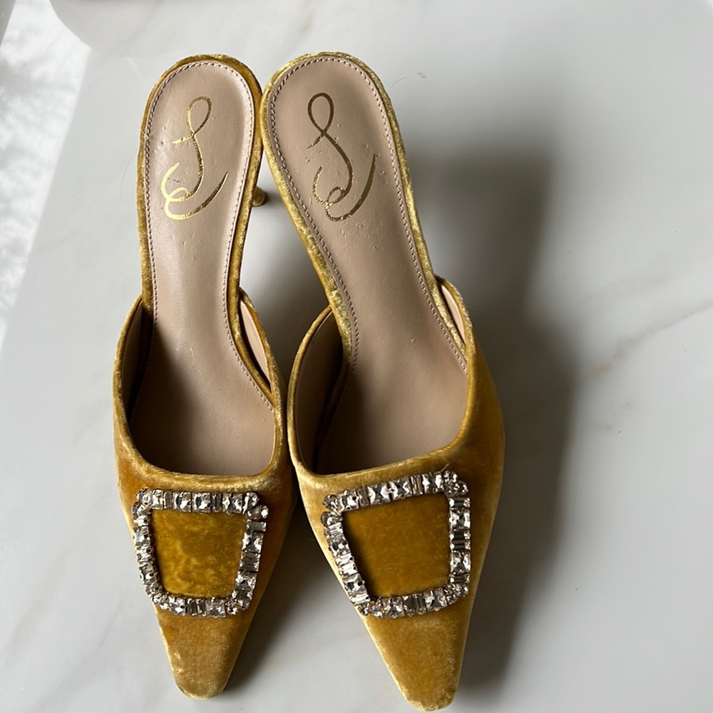 Sam Edelman velvet kitten heel mules size 8